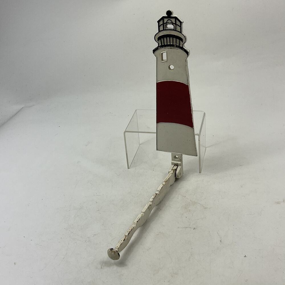 Vintage JW Cast Iron Lighthouse Coat Hanger Rack Folding Swing Arm Wall Mount